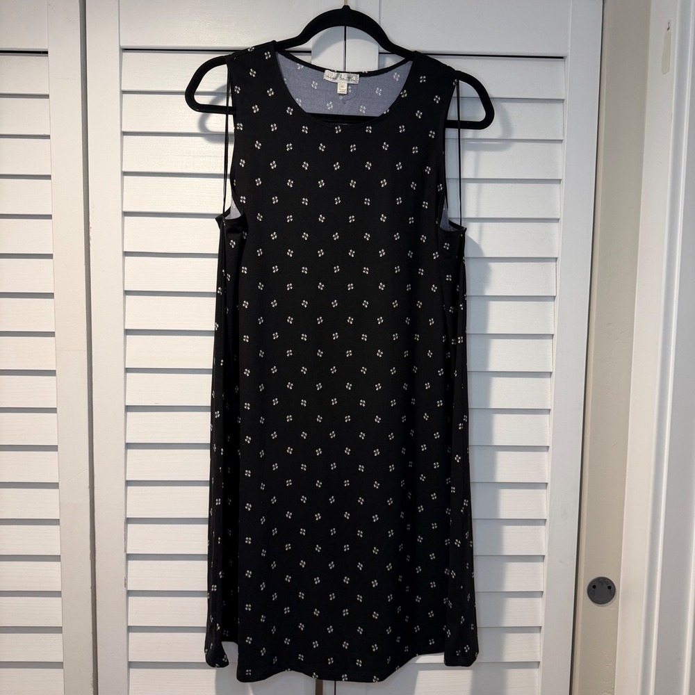 Workwear Office Nine Britton‎ Womens XL Black Floral Sleeveless Sheath Dress New